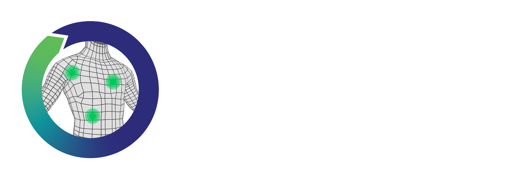 Skinmap Logo - colour icon with white wordmark, for dark backgrounds